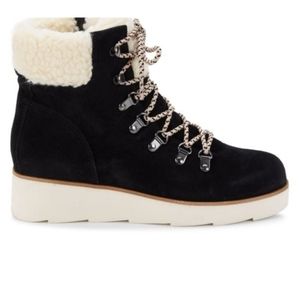 Sanctuary Womens Apres Black Faux Fur Suede Winter & Snow Boots Shoes